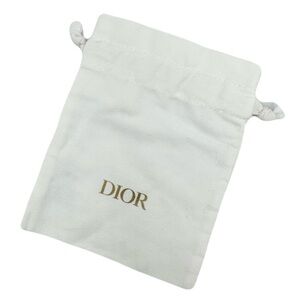 Dior White Drawstring Pouch - Small